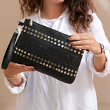 Aurora Clutch Silver Studs